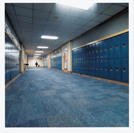 Interface Cubic carpet tile in school hallway with lockers lining walls image number 4