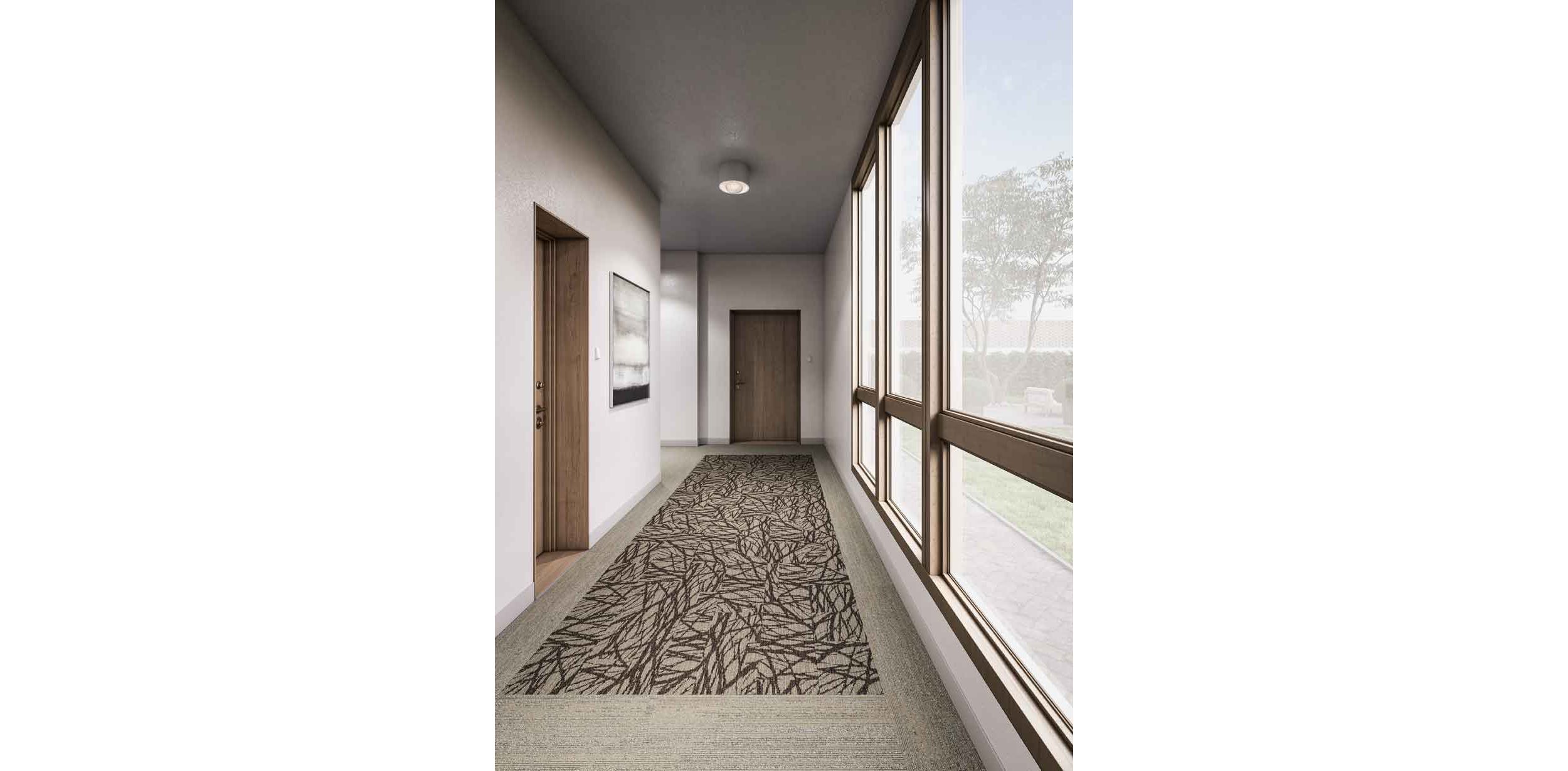 Interface GN161 and NS231 plank carpet tile in corridor image number 2