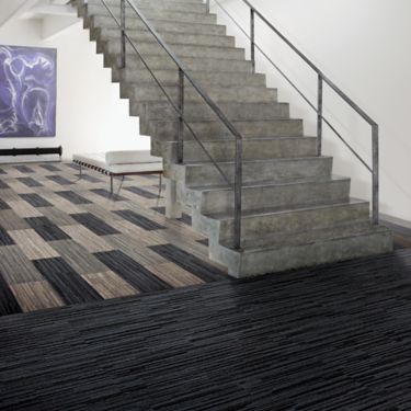 Interface B701 plank carpet tile in stairwell