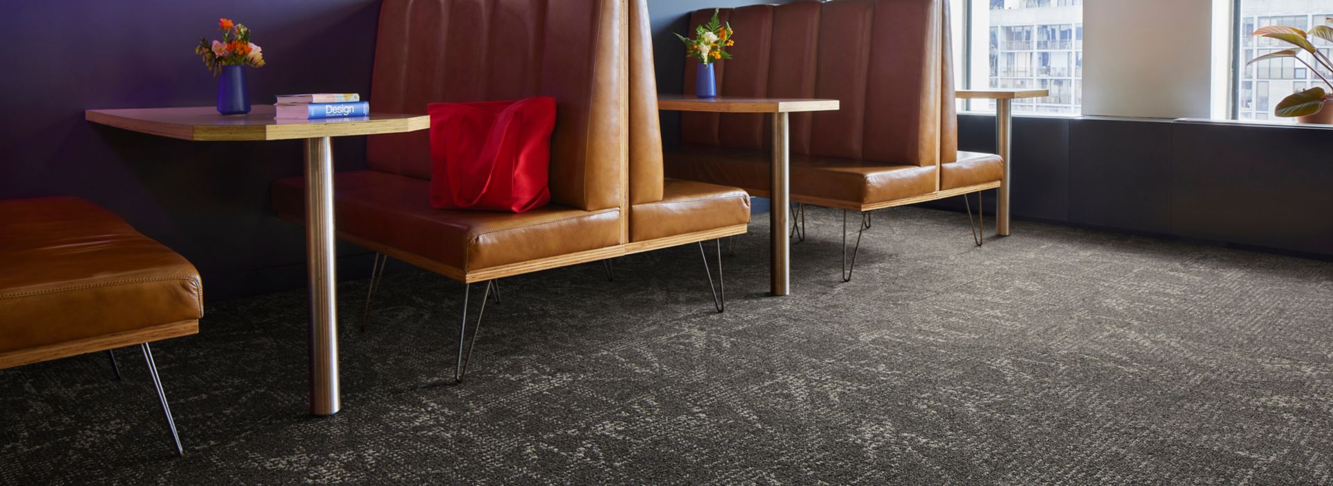 Interface Interpret carpet tile in break area or restaurant