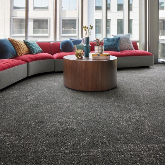 Interface Interpret carpet tile in workplace or hospitality lobby