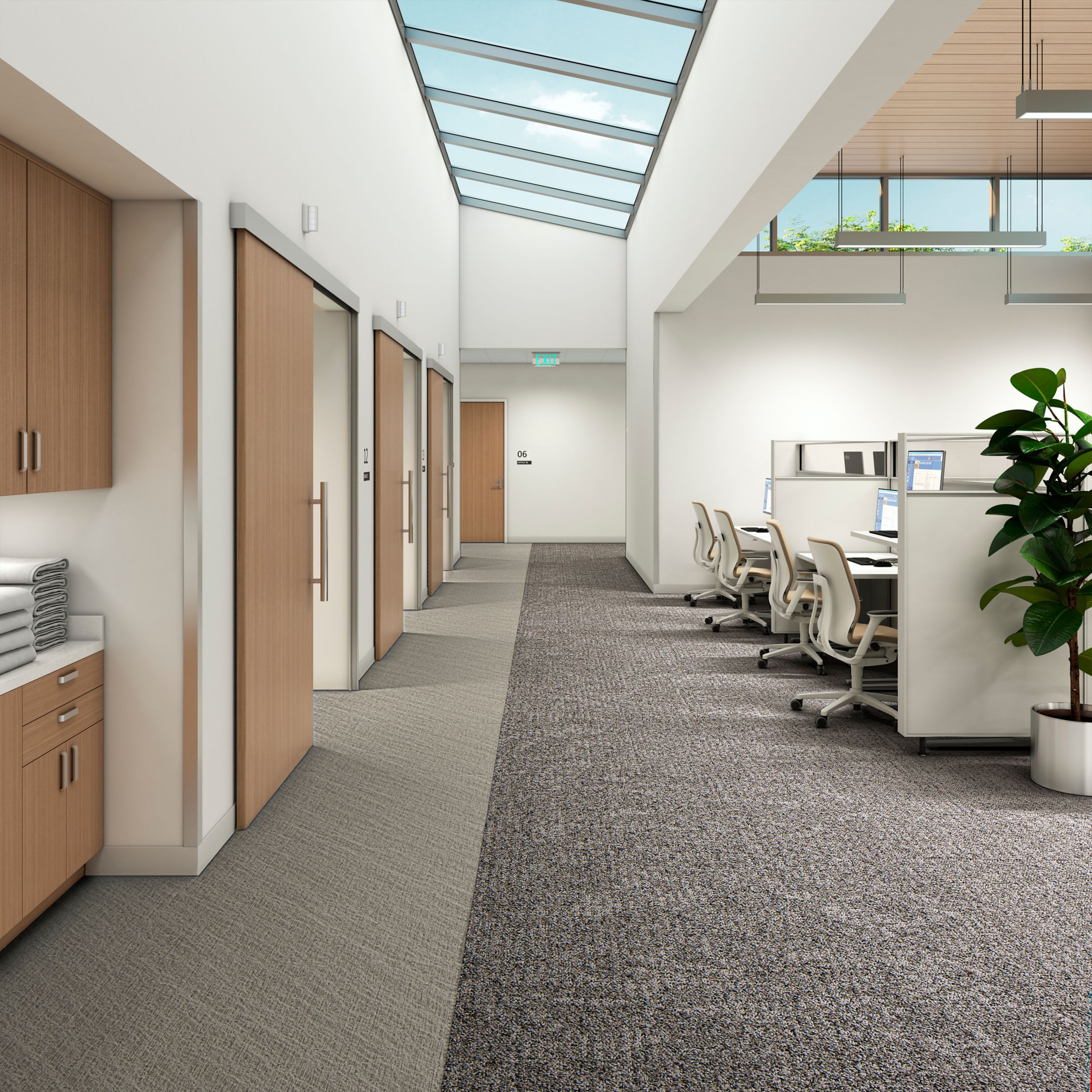 Interface Interpret carpet tile in open office area and corridor image number 2