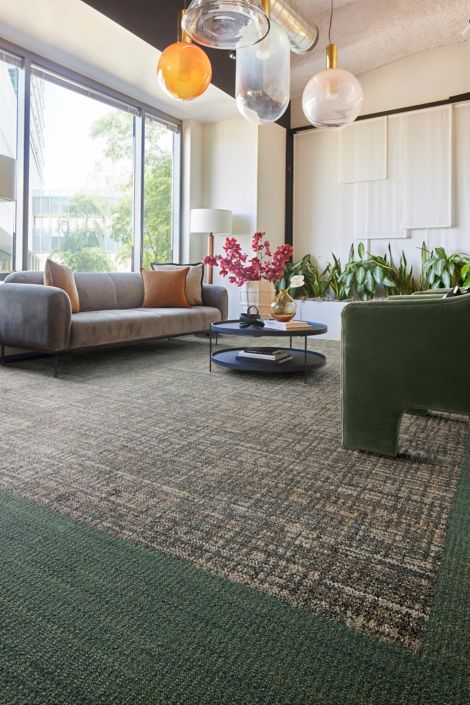 Interface WG100 and Knitstitch carpet tile in seating area image number 12