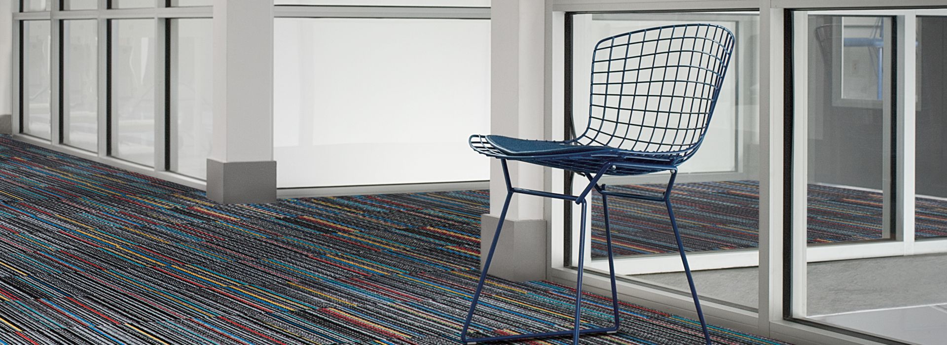 Interface La Paz Colores carpet tile in hallway