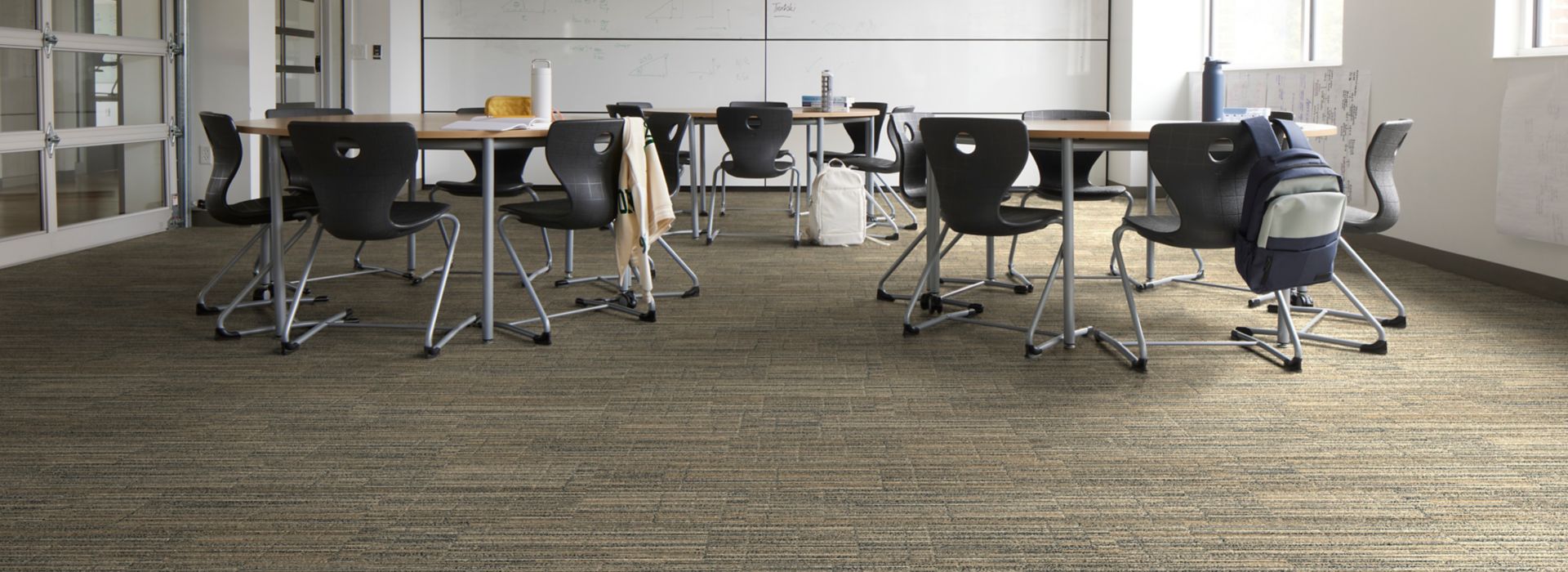 Interface Line of Thought plank carpet tile in workplace training room
