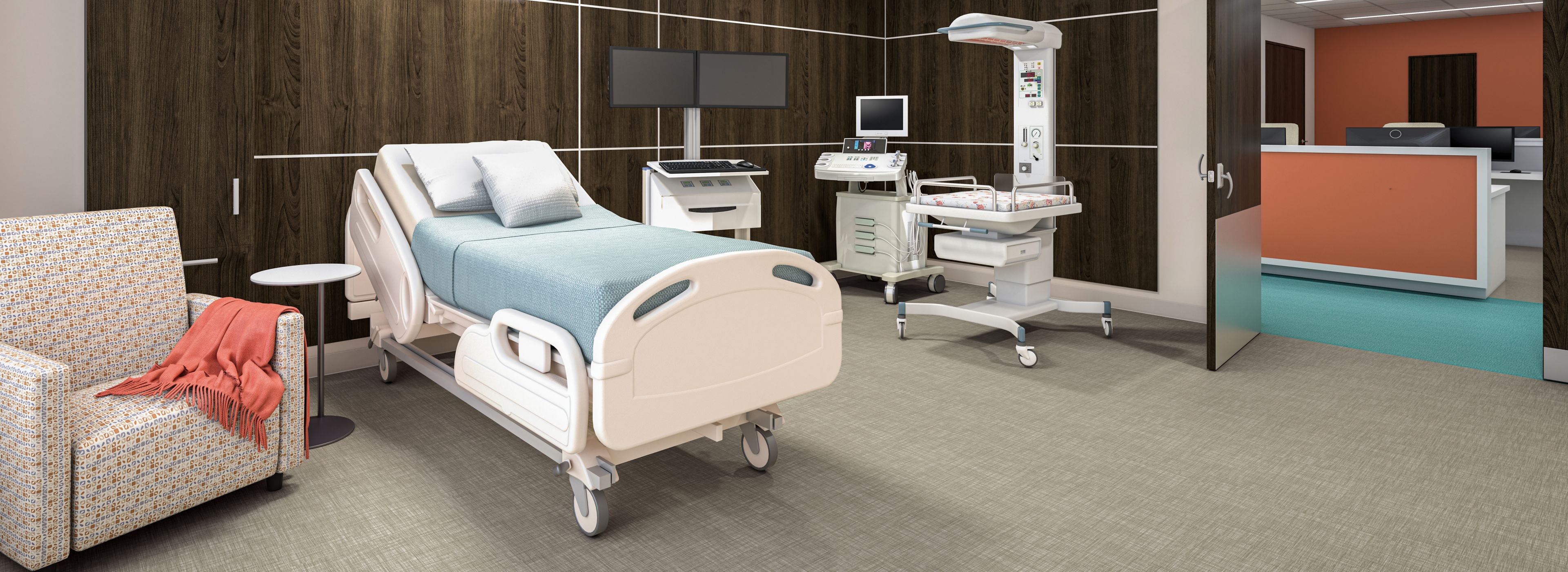 Interface Meshed and Crossed vinyl sheet ina patient room image number 1