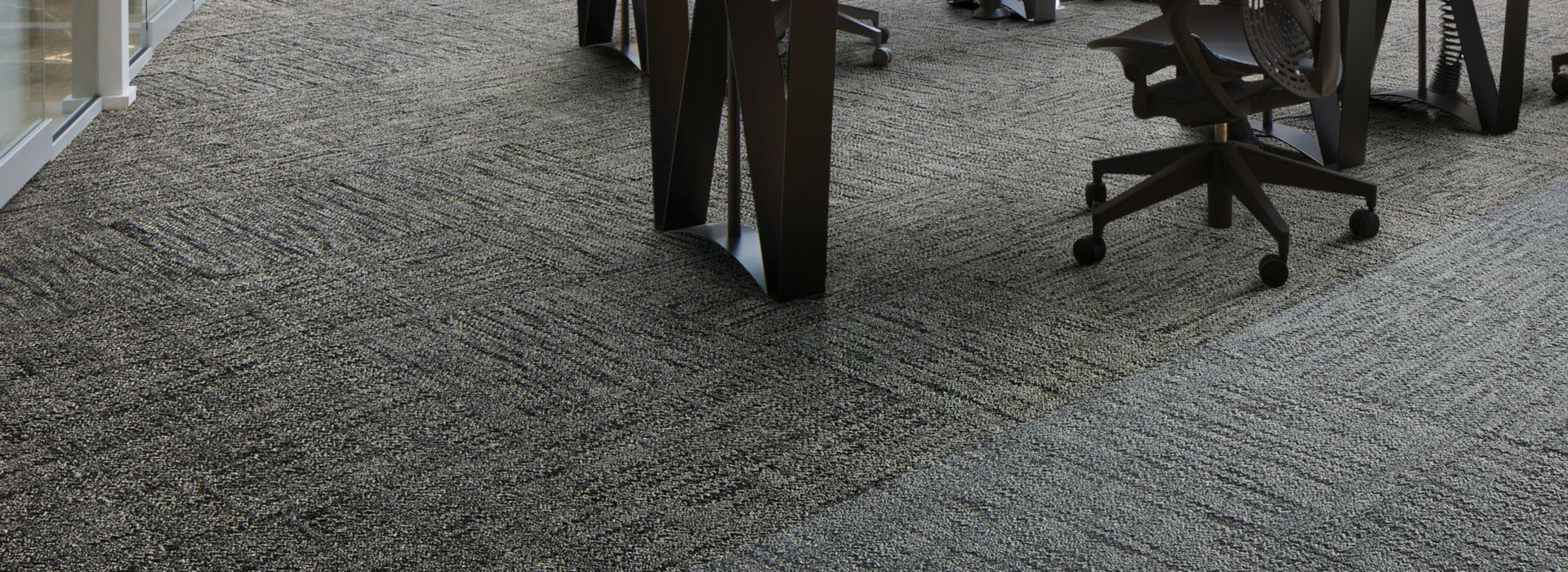 Interface Mirror Mirror carpet tile in open office space with tables and chairs image number 1