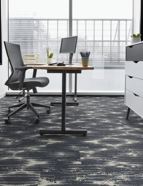 Interface Monoprint plank carpet tile in private office