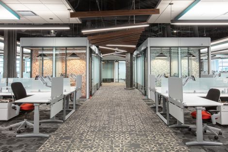 Interface Bee's Knees carpet tile in open office area