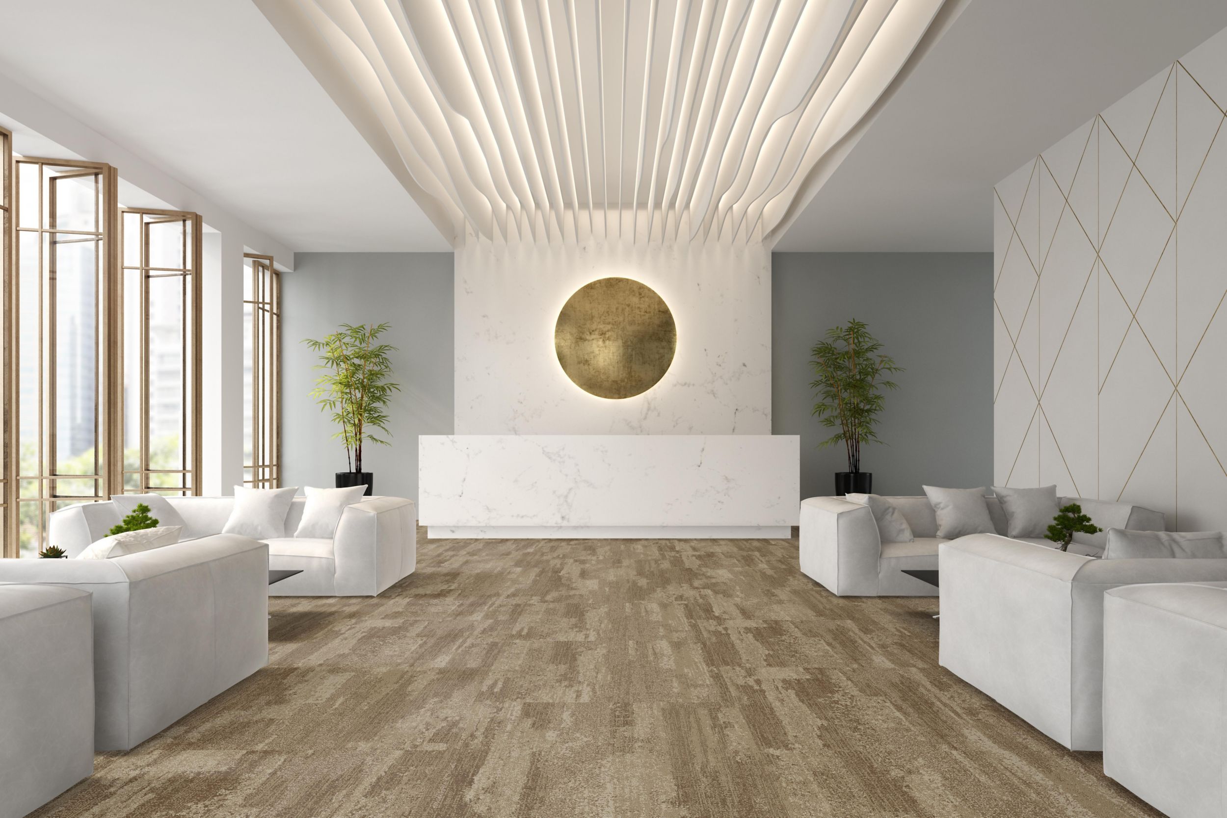 Interface NF401 carpet tile in hotel lobby image number 3