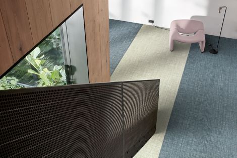 Interface Native Fabric LVT in office common area with chair and lamp imagen número 4
