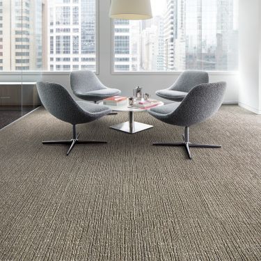 Interface Night Flight carpet tile in office sitting area with large windows and city view image number 2