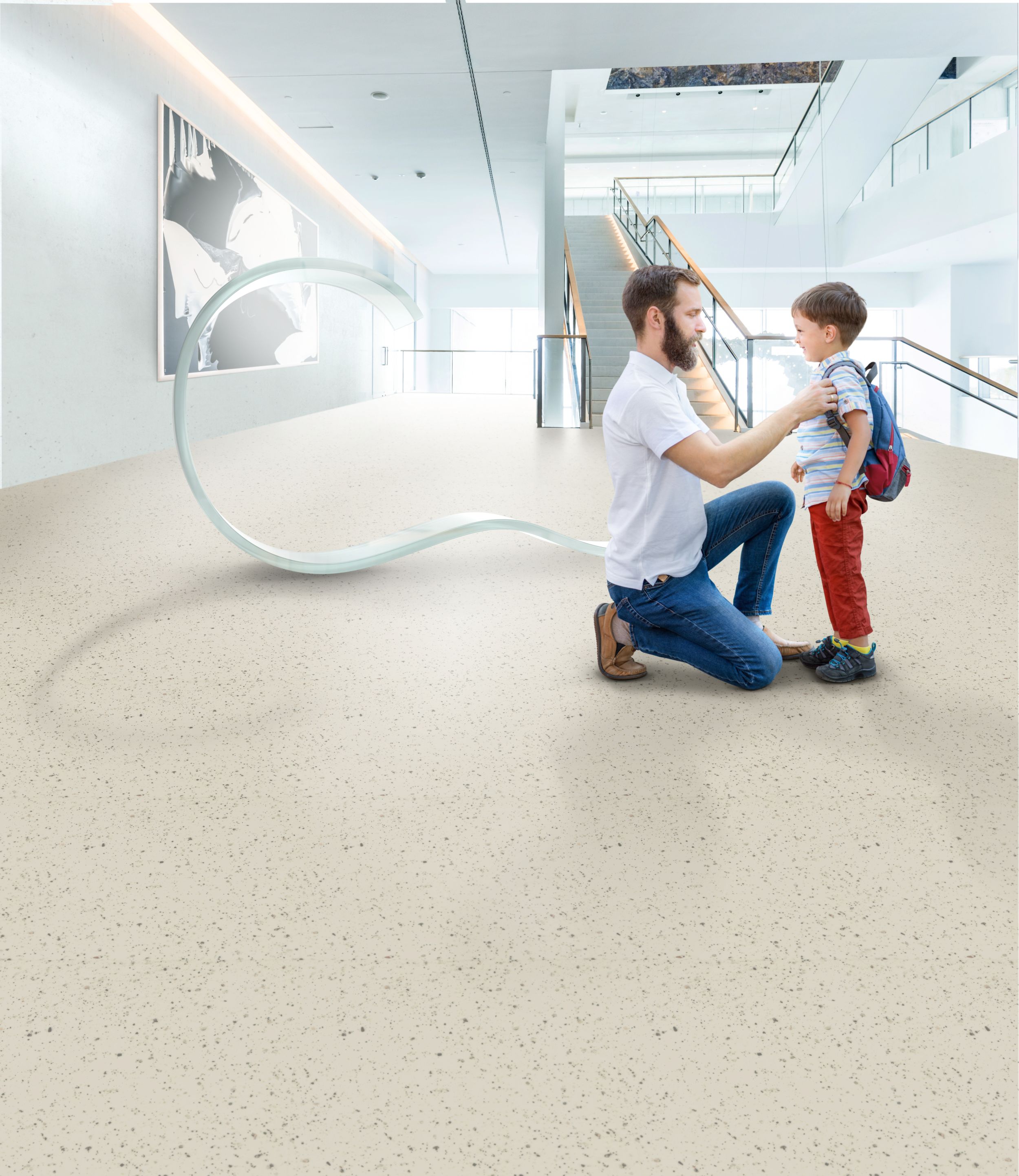image noracare uneo rubber flooring in healthcare corridor numéro 2