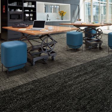 Interface Diminuendo, Obligato, and Intermedio plank carpet tile in open office area