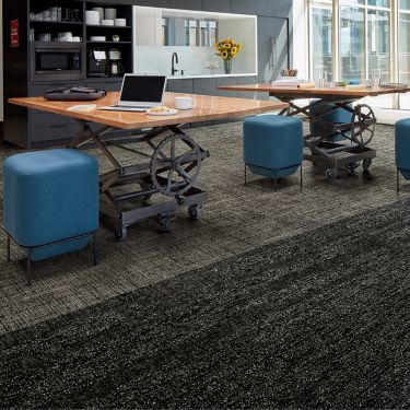 Interface Diminuendo, Obligato, and Intermedio plank carpet tile in open office area image number 1