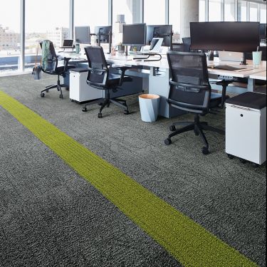 Interface Open Air 411 plank carpet tile with multiple open work stations image number 1