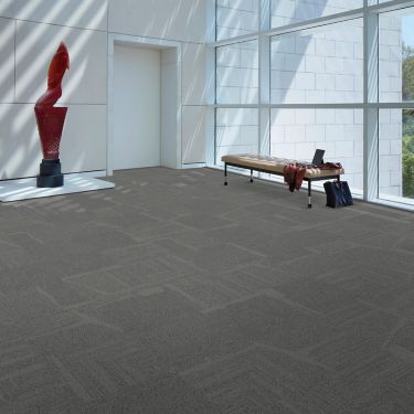 Open Air 441 carpet tile in open room with floor length windows imagen número 1