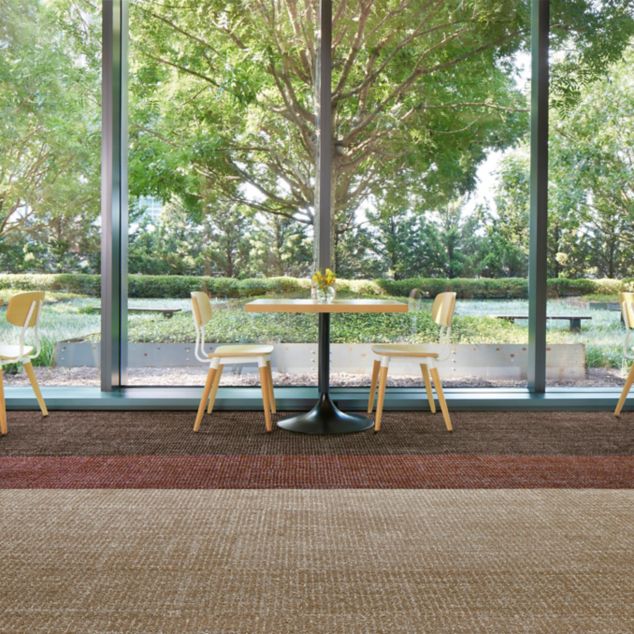 Interface Open Ended plank carpet tile in cafe area