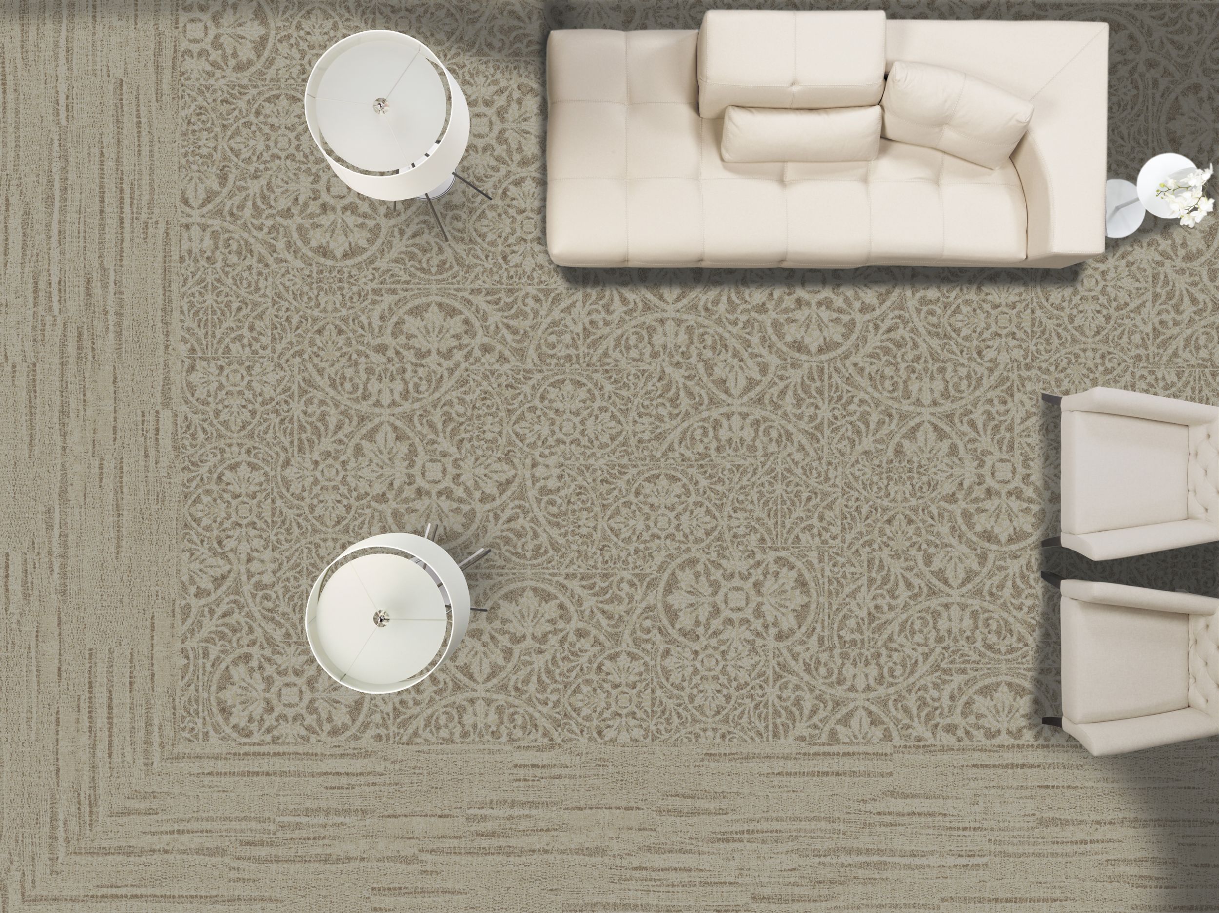 Interface PM49 and PM01 plank carpet tile in hotel lobby número de imagen 7