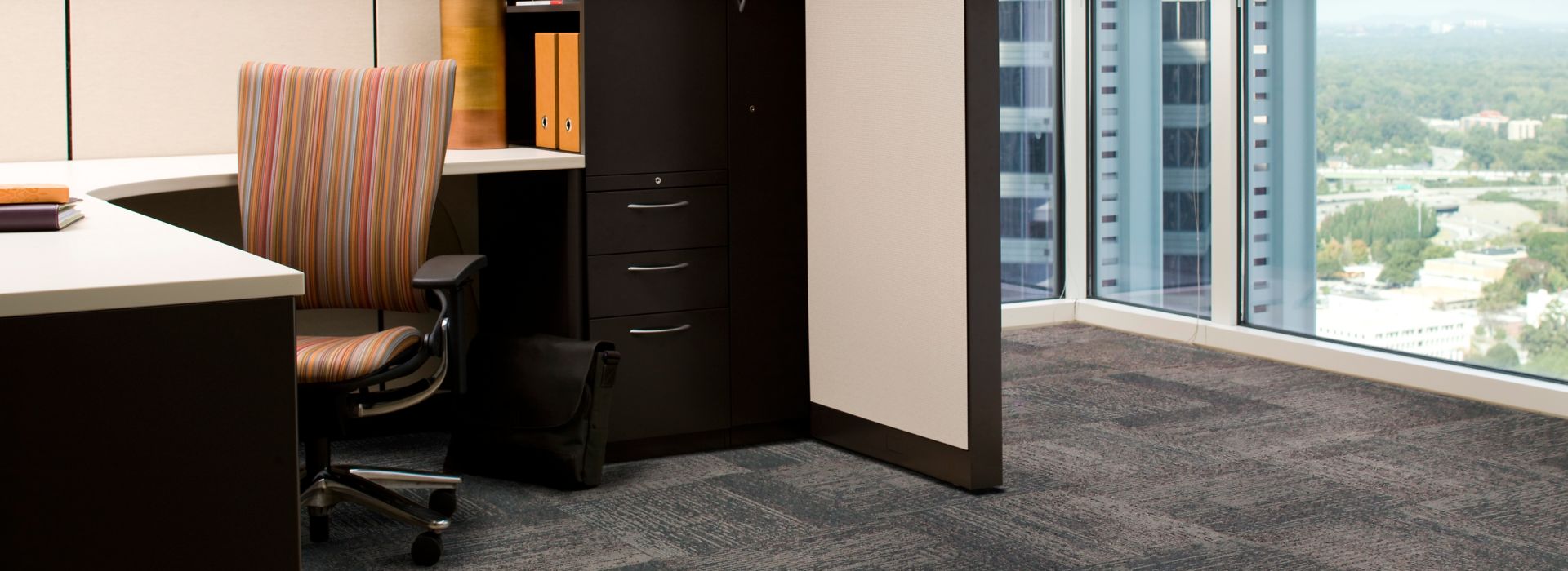 Interface Plain Weave carpet tile in private office