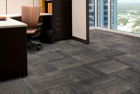 Interface Plain Weave carpet tile in private office