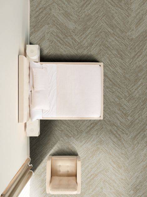 Interface RMS 507 plank carpet tile in hotel guest room