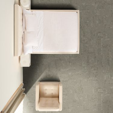 Interface RMS 701 plank carpet tile in hotel guest room