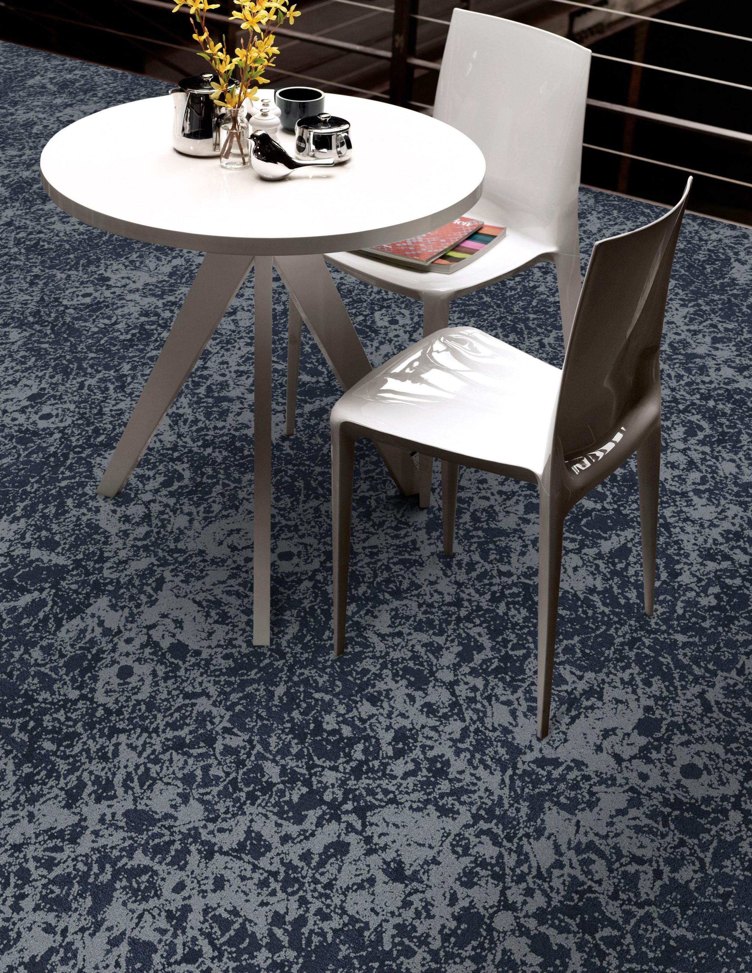 Interface Raku carpet tile in dining area with small table and chairs image number 4