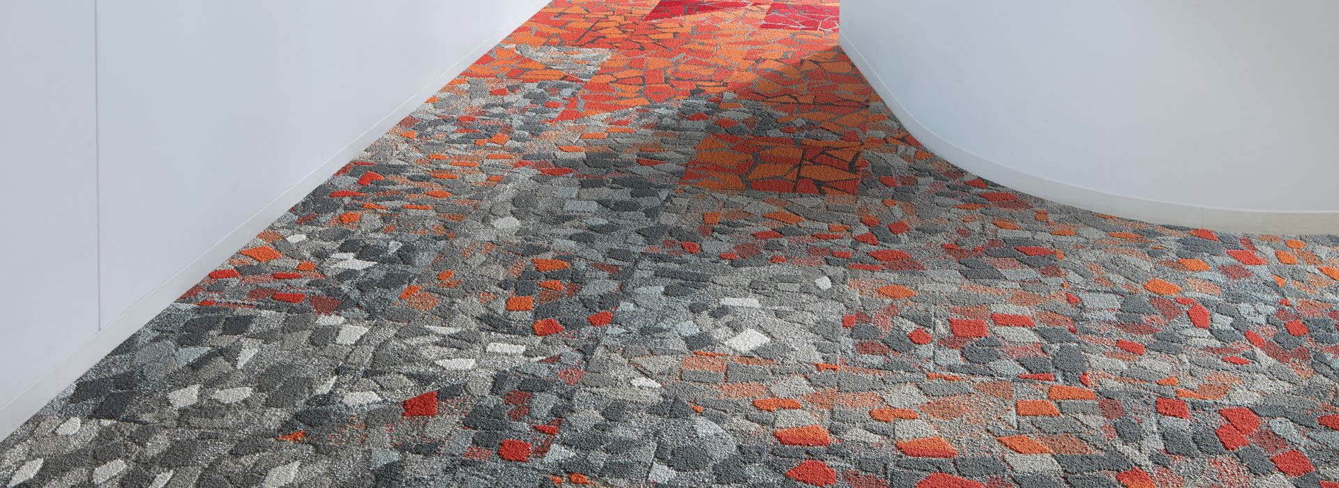 Rue, Red & Orange, Stone Course, Orange Stone & Grey Stone, Design by Tile