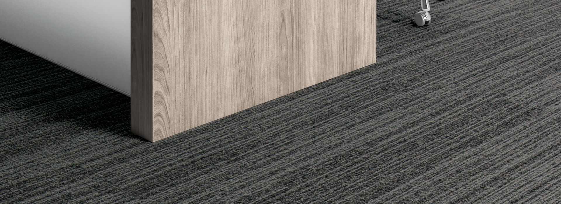 Interface SL910 plank carpet tile with desk and chair