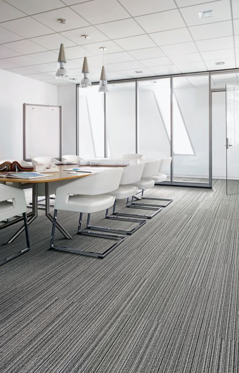 Interface SL920 plank carpet tile in meeting area with table and white chairs image number 3
