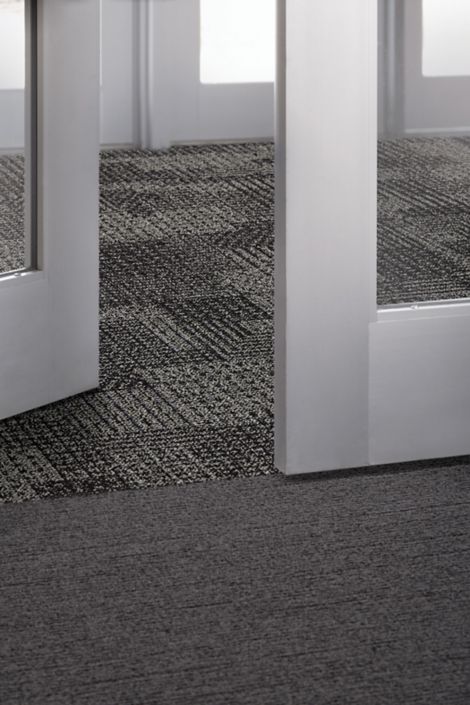 Interface SR799 carpet tile and EM551 plank carpet tile in lobby area image number 8