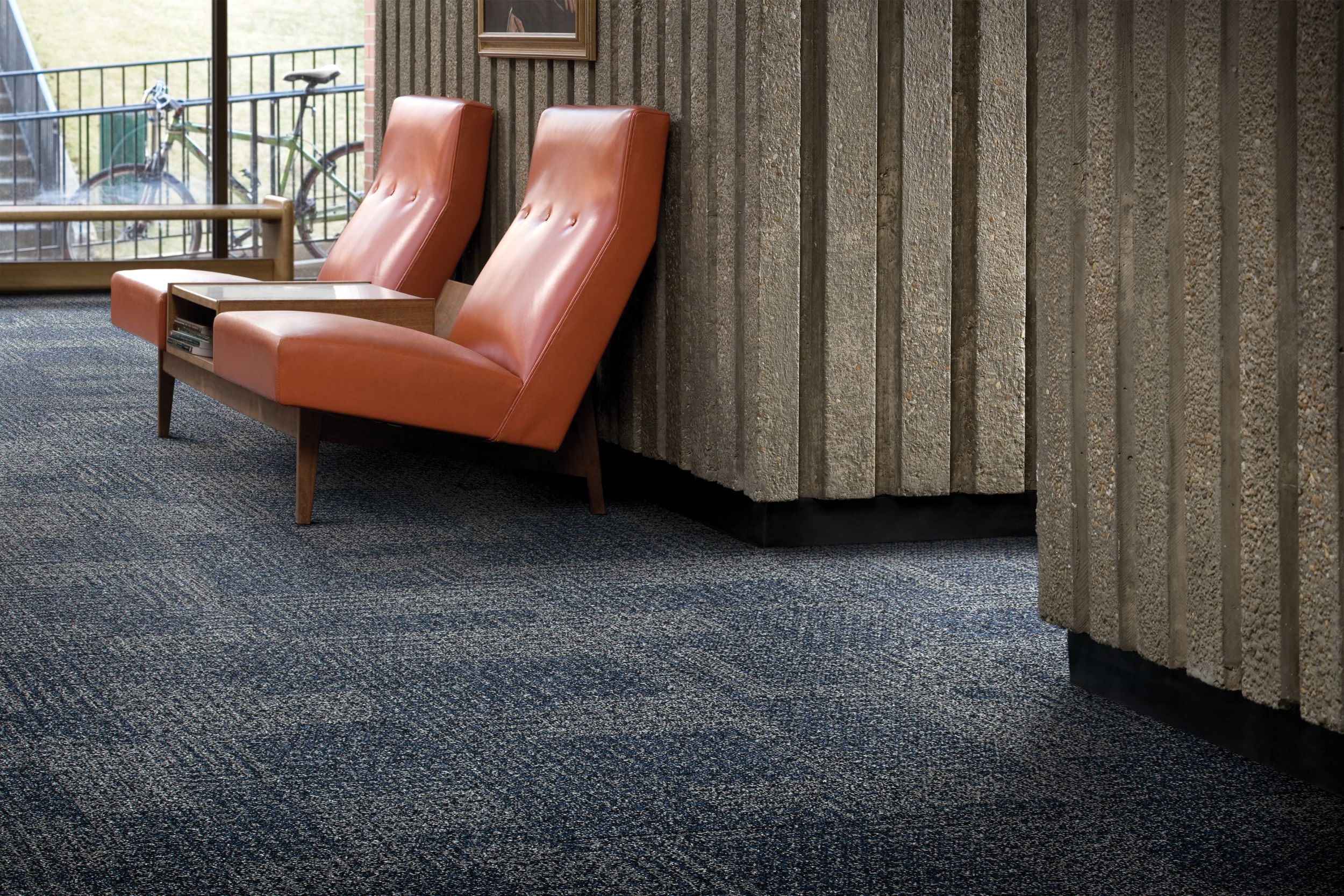 Interface SR999 carpet tile in lobby area with red chairs image number 2