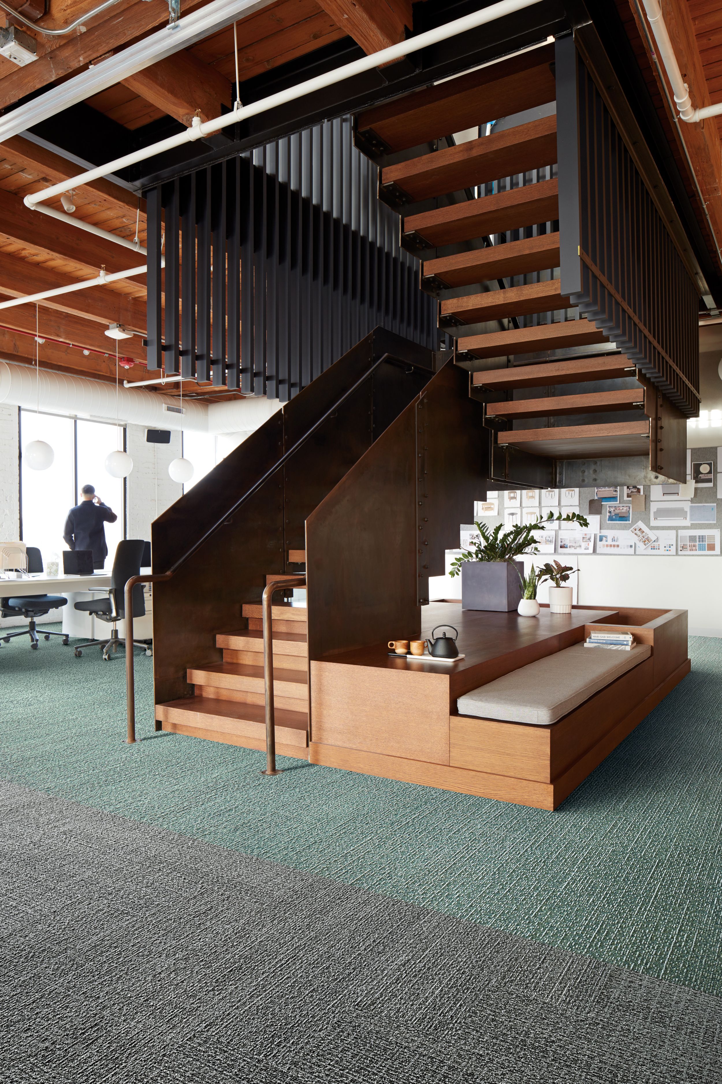 Sashiko Stitch: Embodied Beauty Collection Carpet Tile by Interface