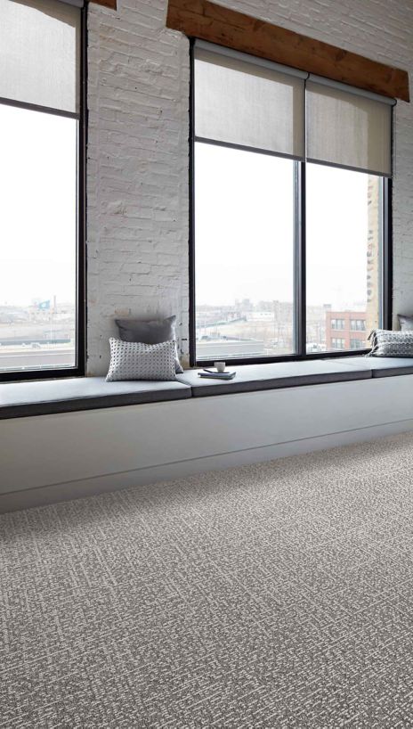 Interface Sashiko Stitch plank carpet tile in common area with bench window seat afbeeldingnummer 5