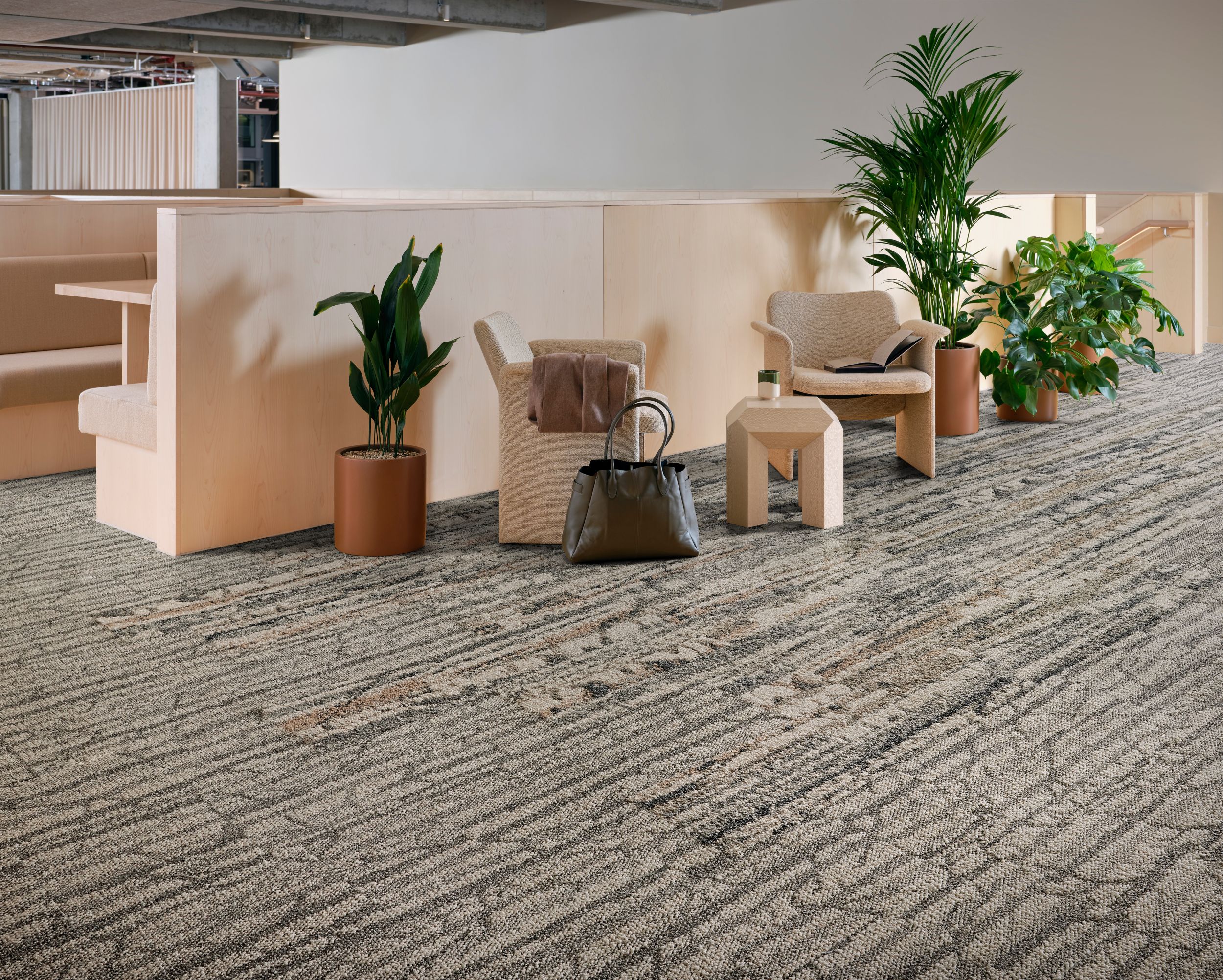 Interface Shifting Seasons and First Light plank carpet tile in workplace lobby image number 3