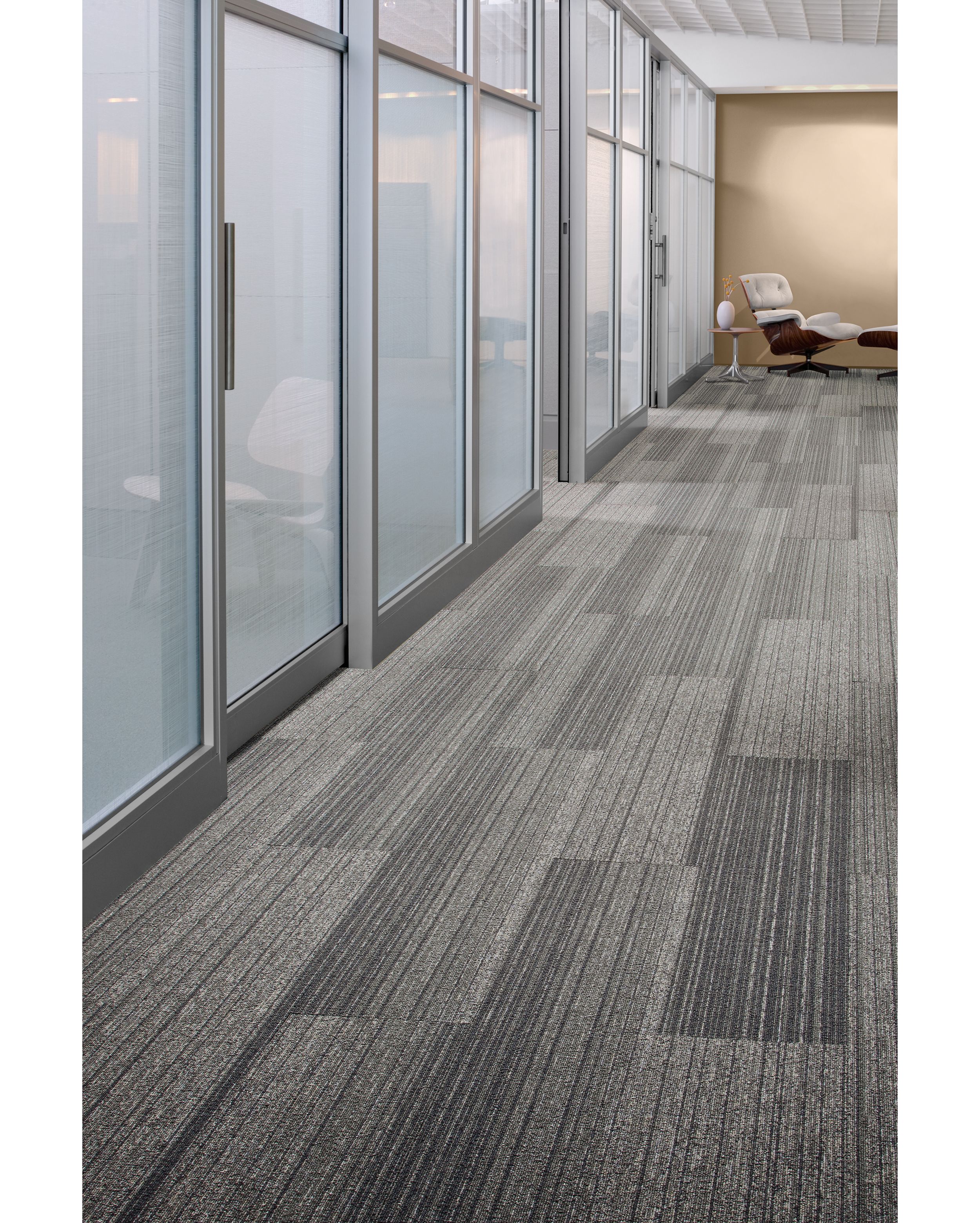 Interface Shiver Me Timbers plank carpet tile in office corridor image number 7