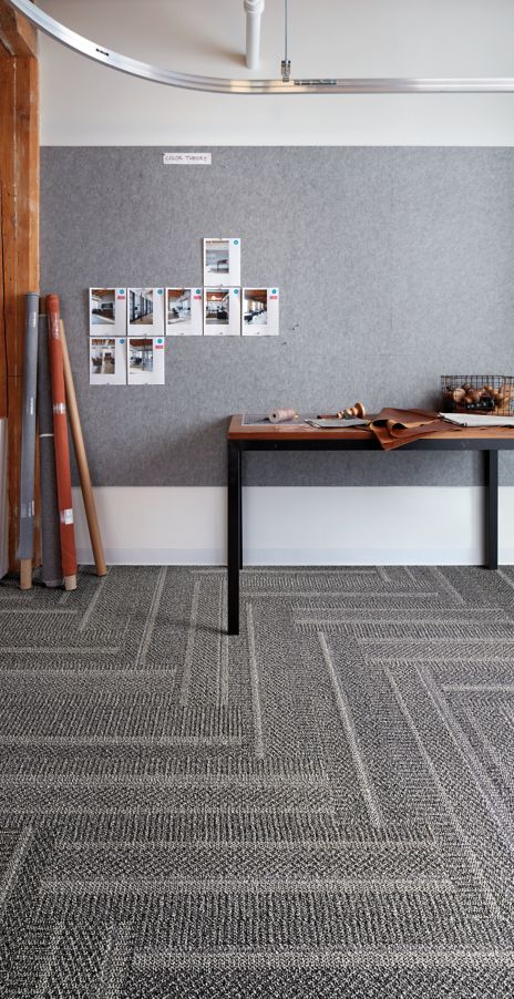 Interface Simple Sash plank carpet tile in work space with table