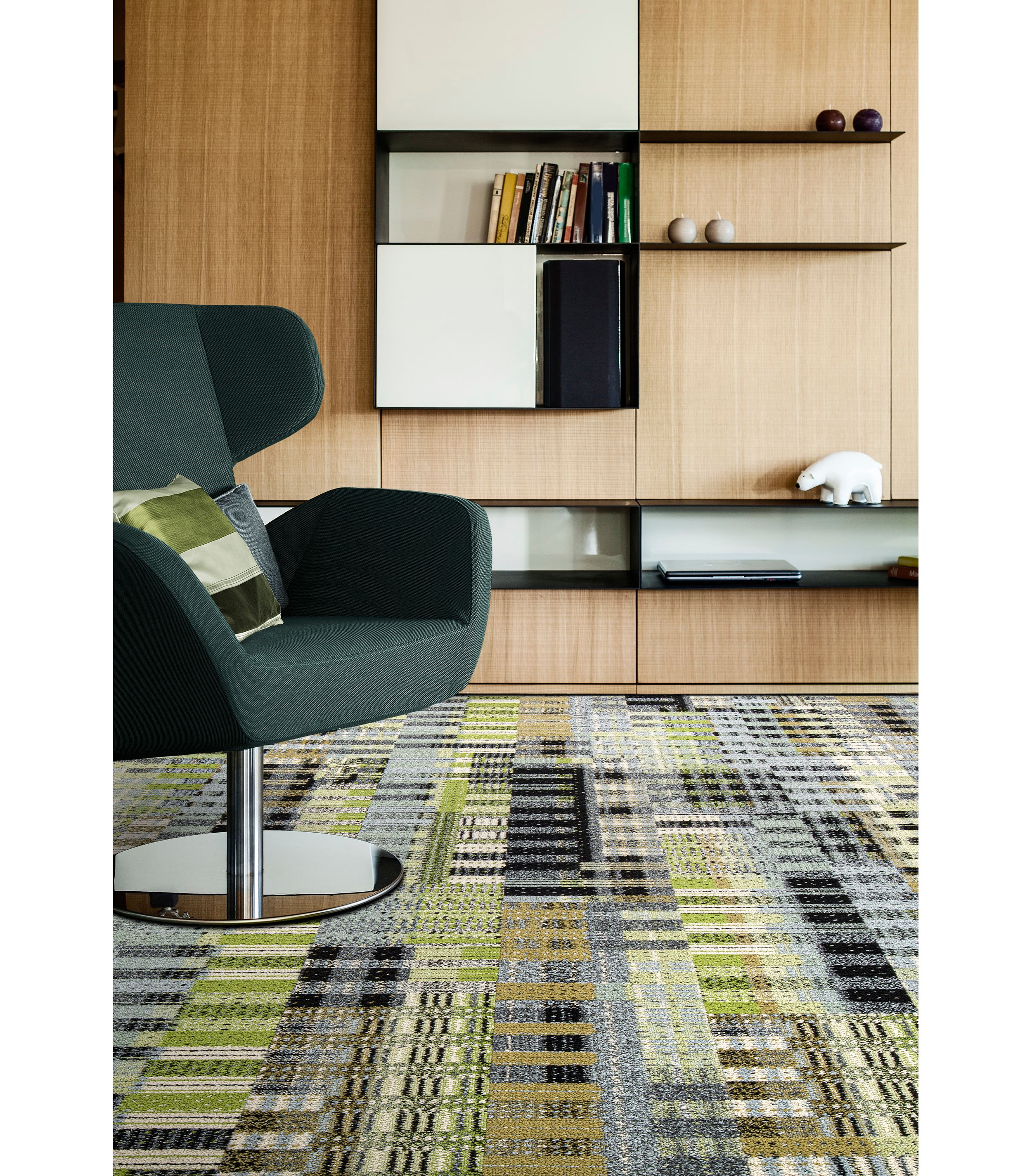 Interface Social Fabric and Drawn Thread plank carpet tile image number 1