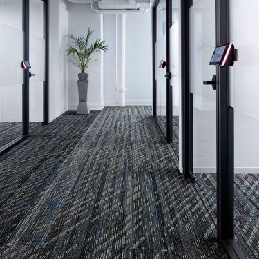 Interface Soft Glow plank carpet tile in office hallway image number 1