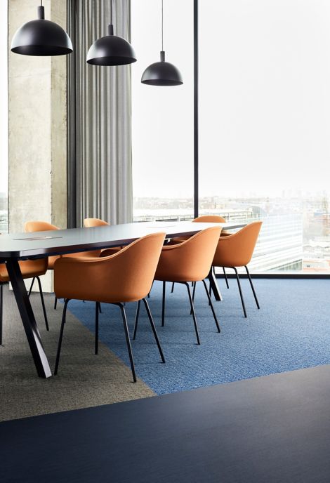 CARPET: Speckled Ground, Stone, Sky, Monolithic LVT: Brushed Lines, Cobalt, Ashlar image number 10