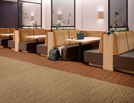 Interface Spruce It Up plank carpet tile in workplace break area image number 6