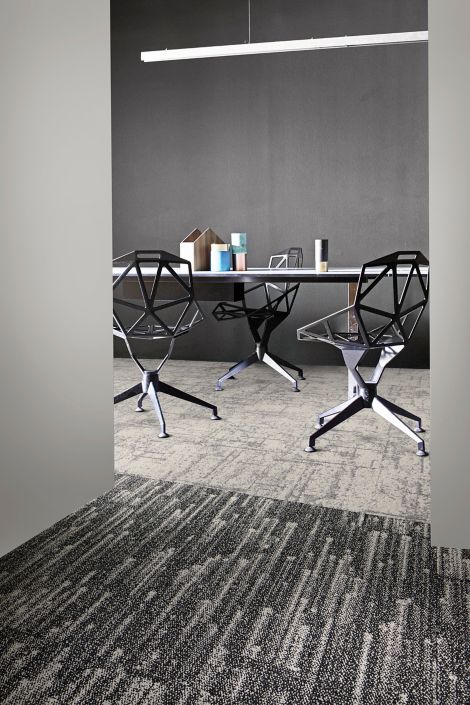 Interface Meteor plank carpet tile with FLOR Stardust carpet tile in private office image number 2