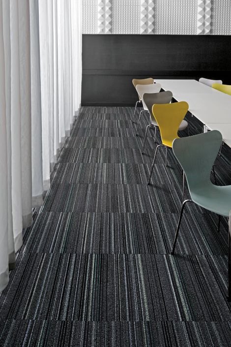 Interface Straight Edge carpet tile in conference room
