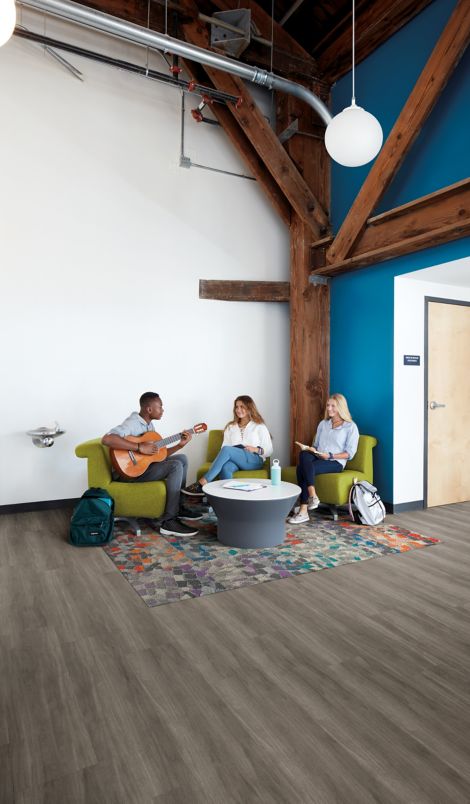 Interface Studio Set LVT and Flor Stone Course carpet tile in meeting area