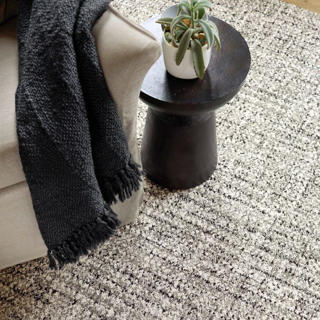 FLOR Tailored Touch carpet tile with chair and table