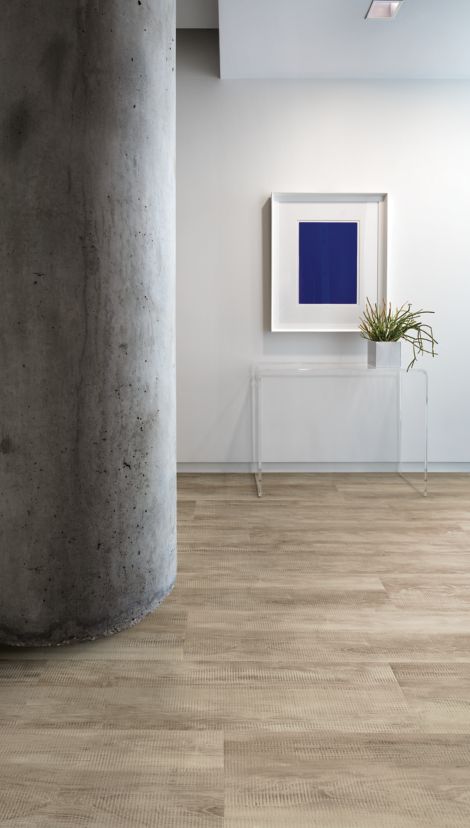 Interface Textured Woodgrains LVT in hallway with large column image number 4