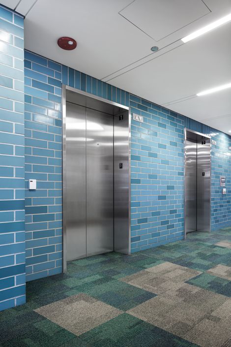 Interface The Standard carpet tile elevator area