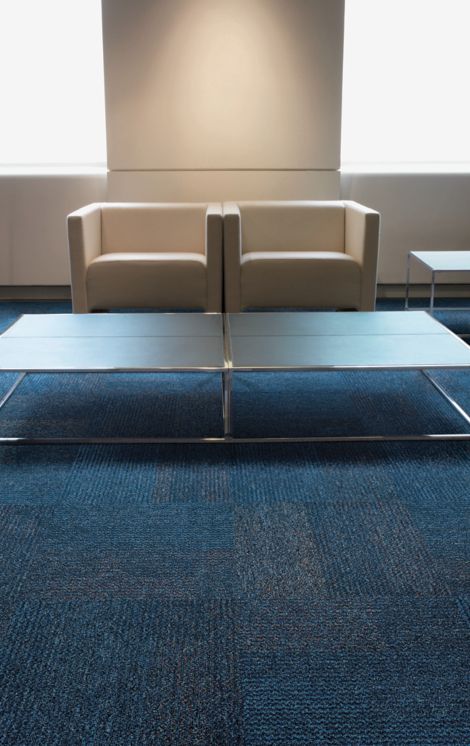 Level Setting Carpet Tile, Blue, 19.69 x 19.69/50 cm x 50 cm, Nylon, Recycled Content | Flor