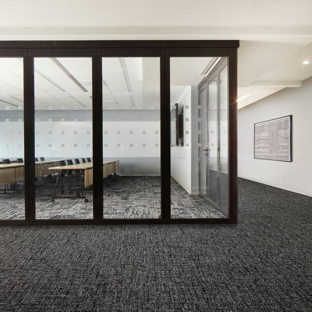 Interface Third Space 301 and Perfect Pair carpet tile in corporate meeting room or training room